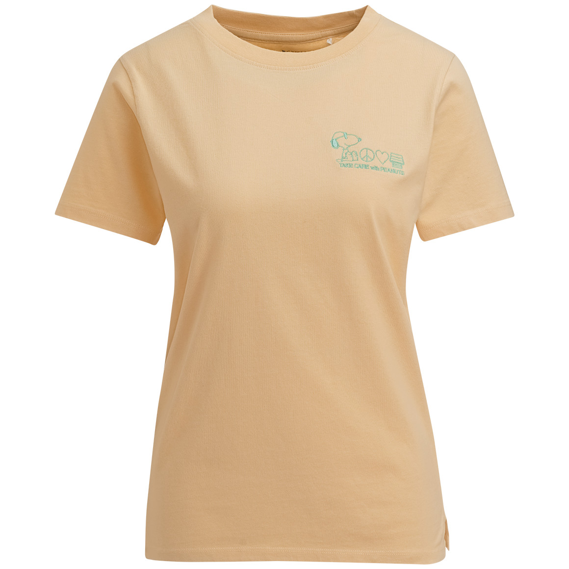 Jonas Nielsen Peanuts T-Shirt mit Stickerei hellgelb
