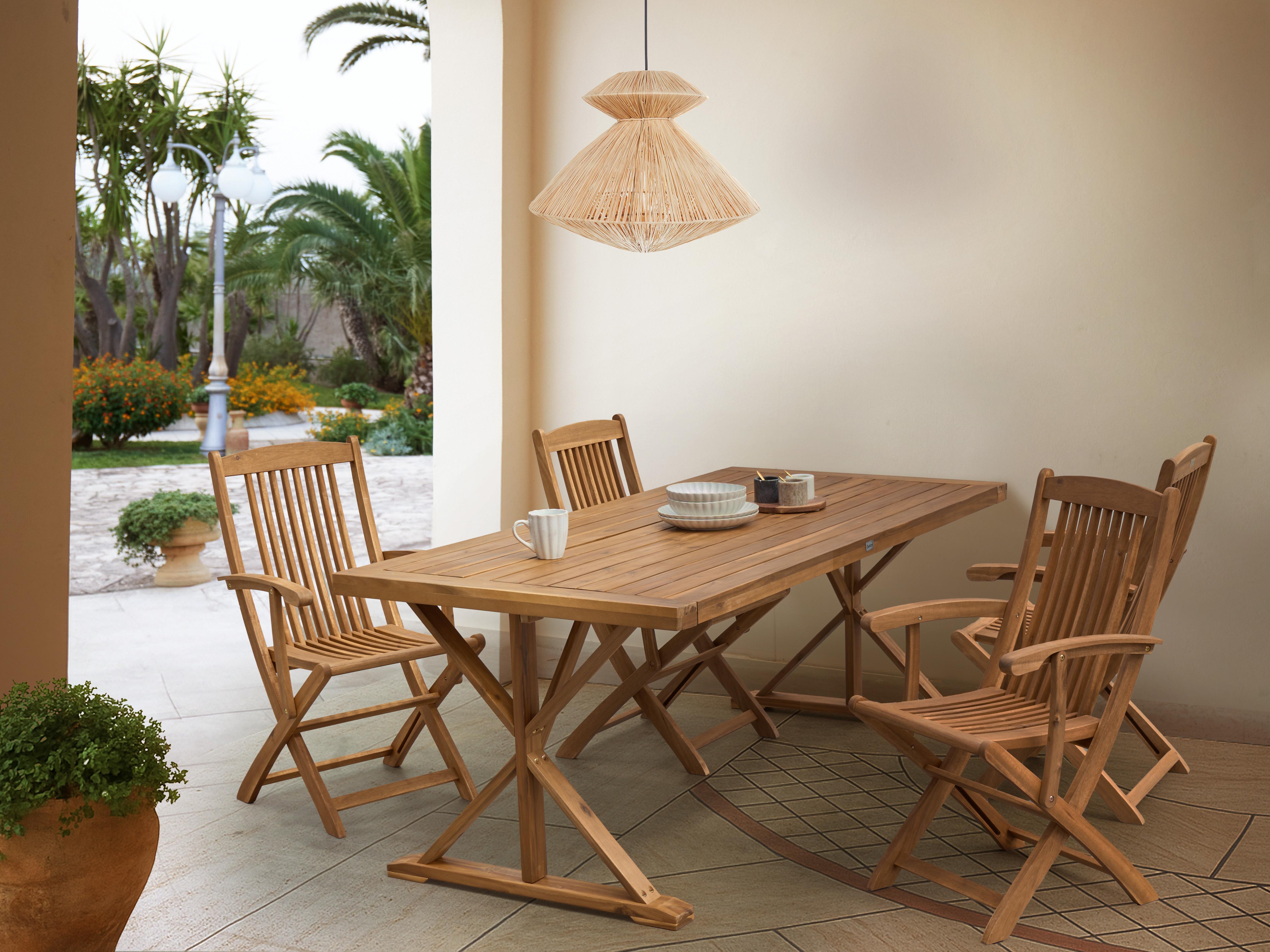 Tuin eettafel CALABRITTO 90 cm 180 cm Acaciahout Bruin