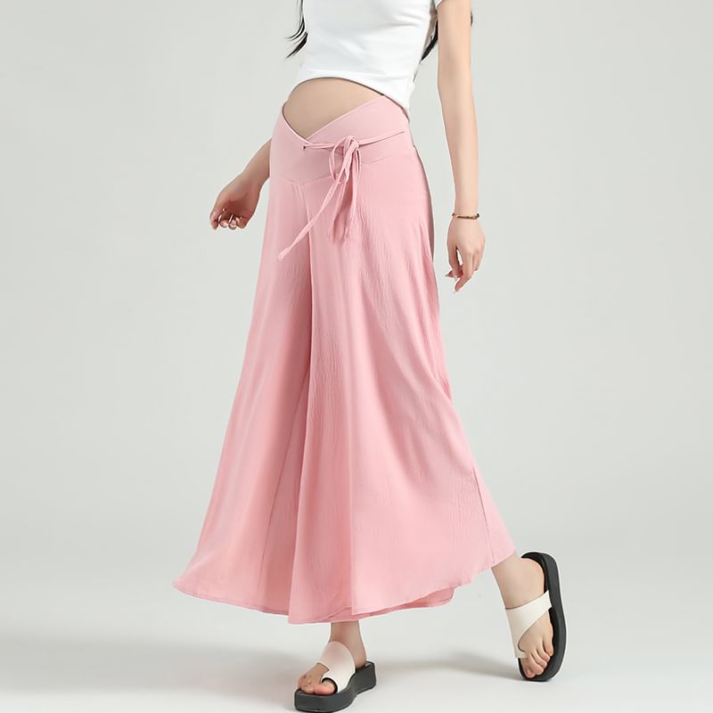 matteira - Maternity High Waist Plain Cropped Culottes