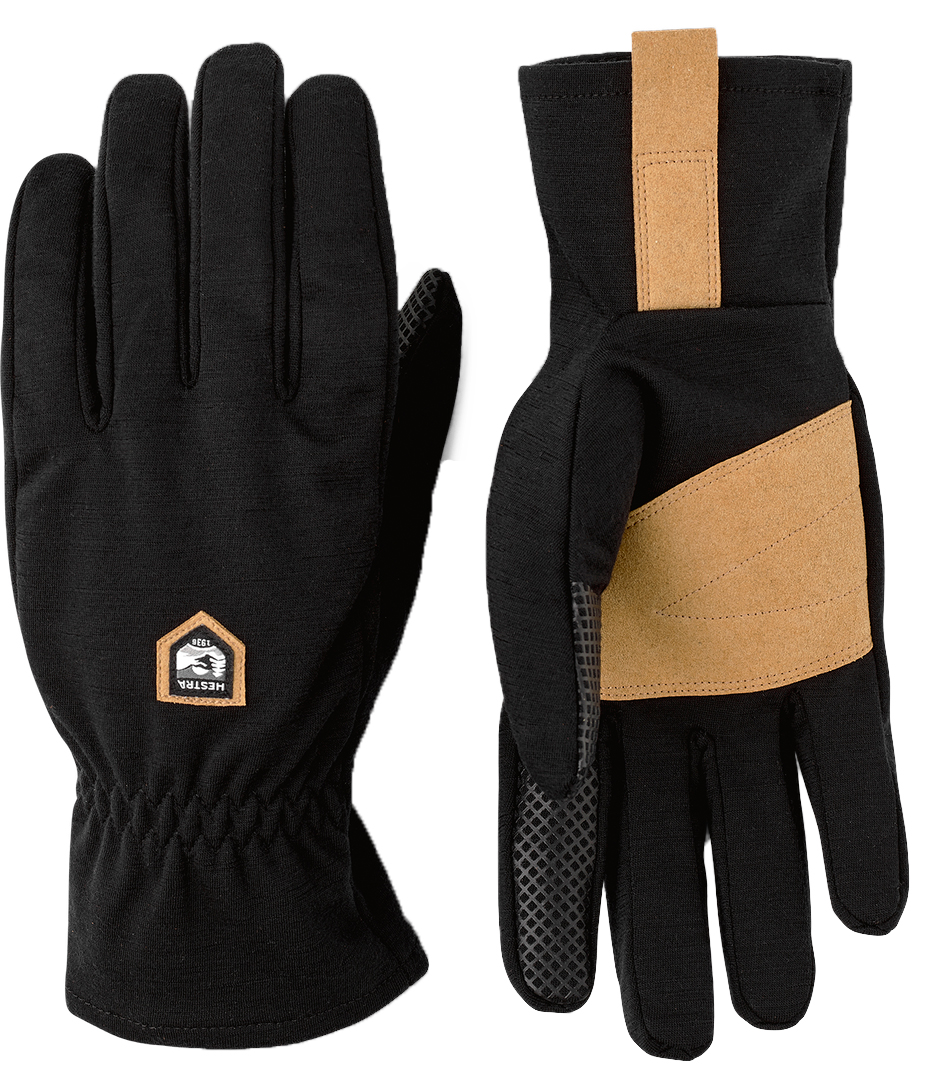 Merino Windwool Liner - 5 finger Black