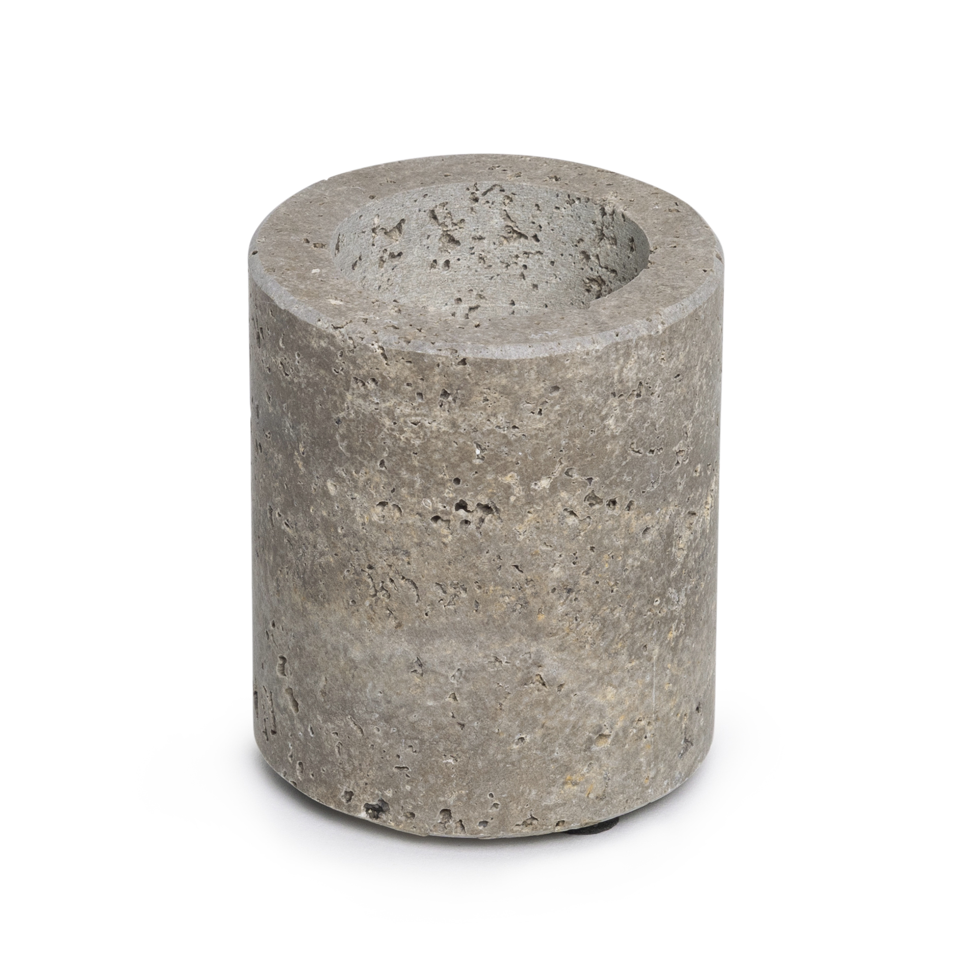 Waxinelichthouder cilinder Titanium Travertine M 6x7cm