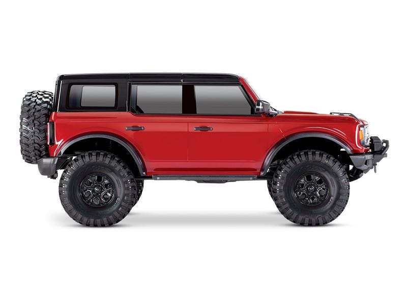 Traxxas Scale Crawler TRX-4 Ford Bronco 2021, Rot ARTR, 1:1 TRX-4 Rockcrawler mit 2-Gang Getriebe, Differentialsperre und offizieller 2021 Ford Bronco Karosserie