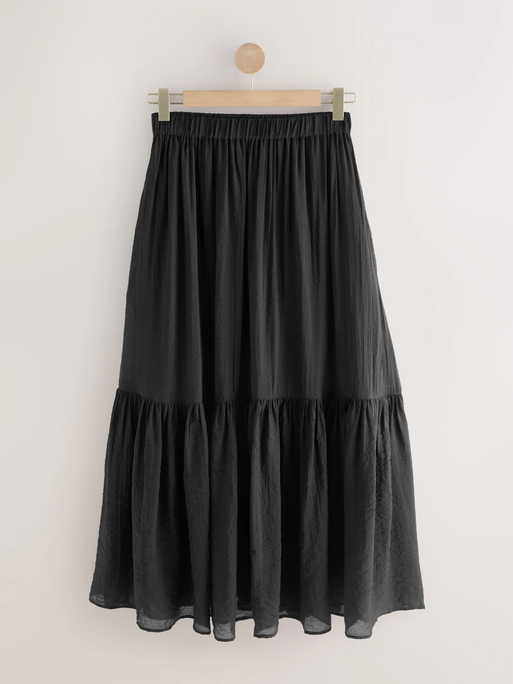 Zwart - Modal Blend Maxi Skirt