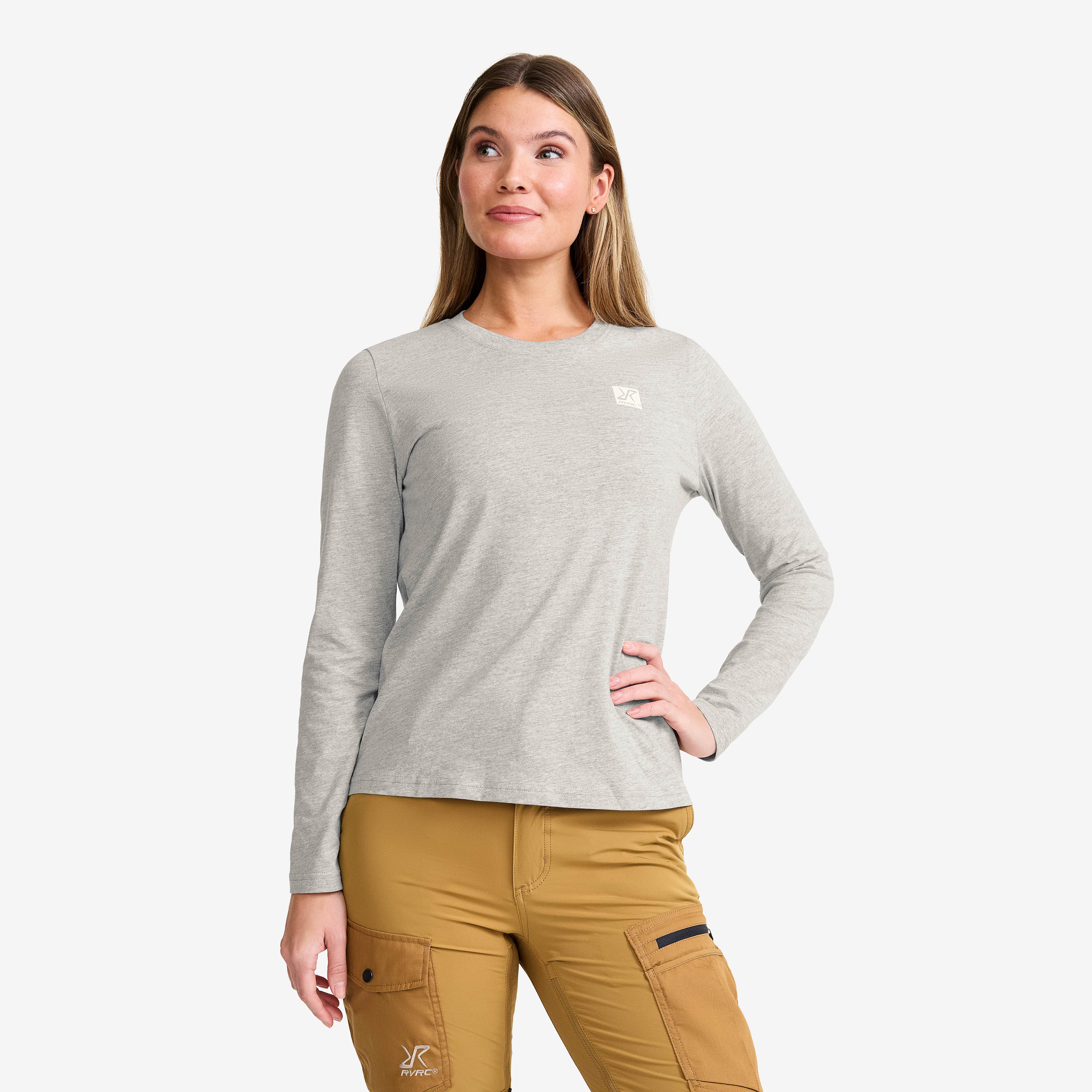 Easy Long-sleeved T-shirt Dame Grey Melange