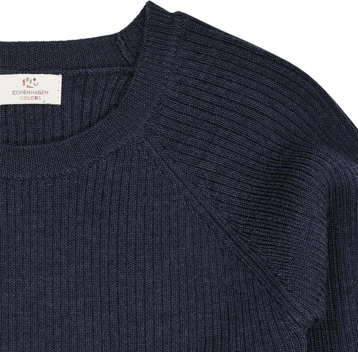 Copenhagen Colors MERINO CLASSIC RIB BLOUSE Navy