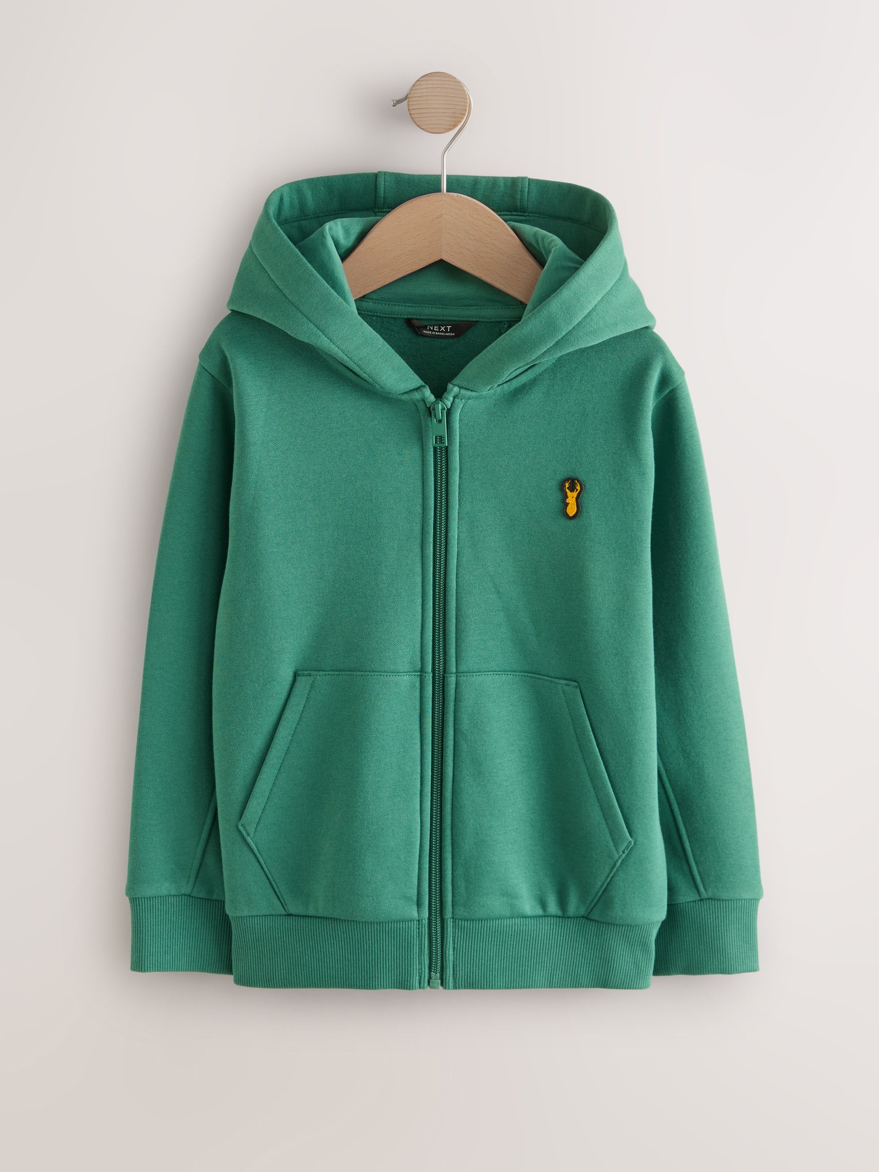 Groen - Hoodie met logo en ritssluiting (3-16jr)