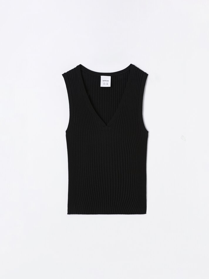 Top de malha sem mangas - Preto