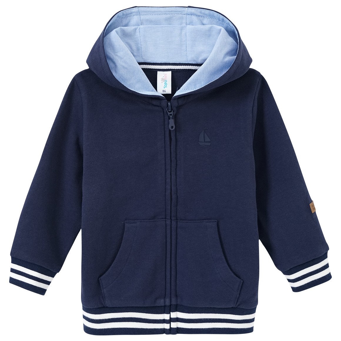 Topomini Baby Sweatjacke aus Bio-Baumwolle dunkelblau