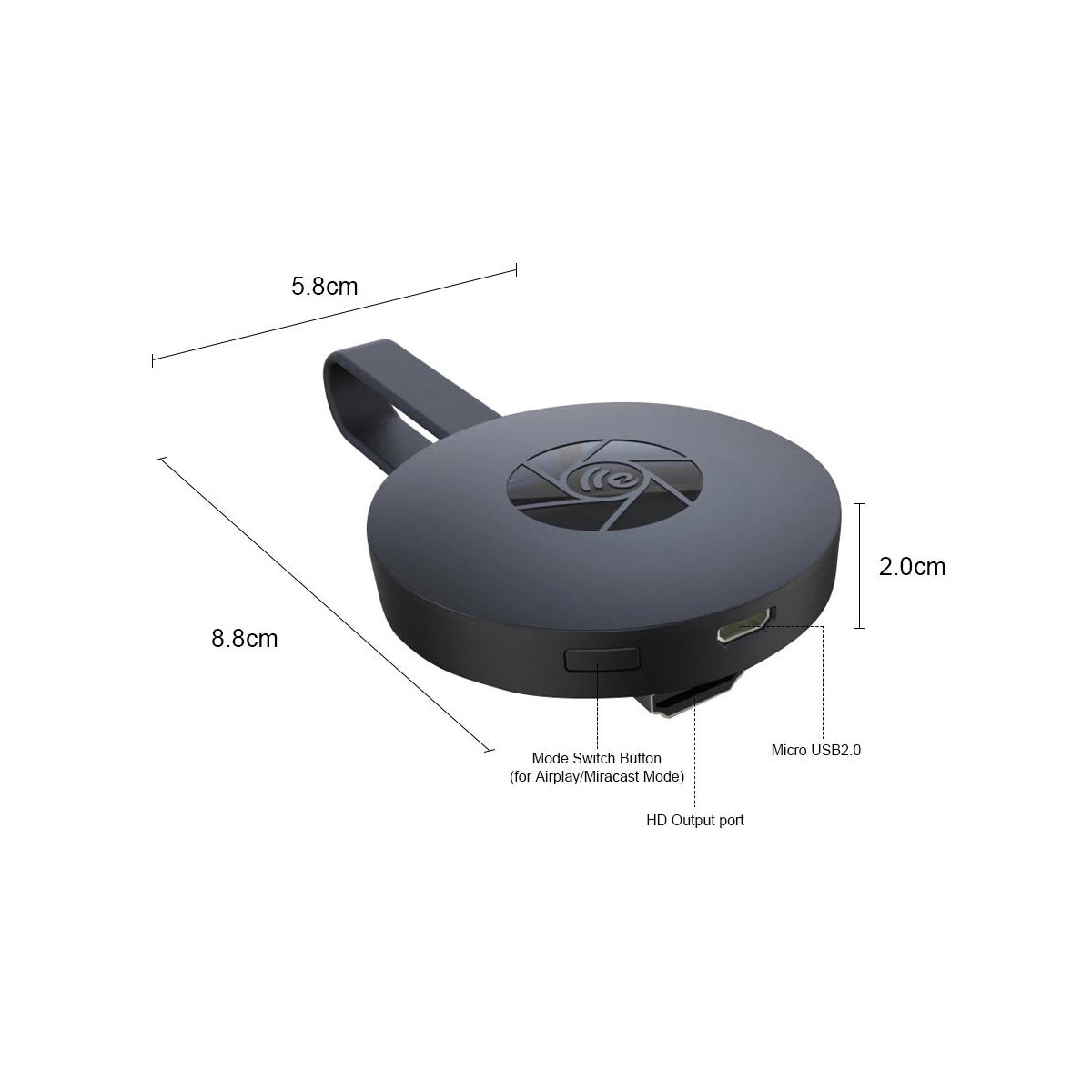 Trådløst HDMI-apparat for strømming 1080p