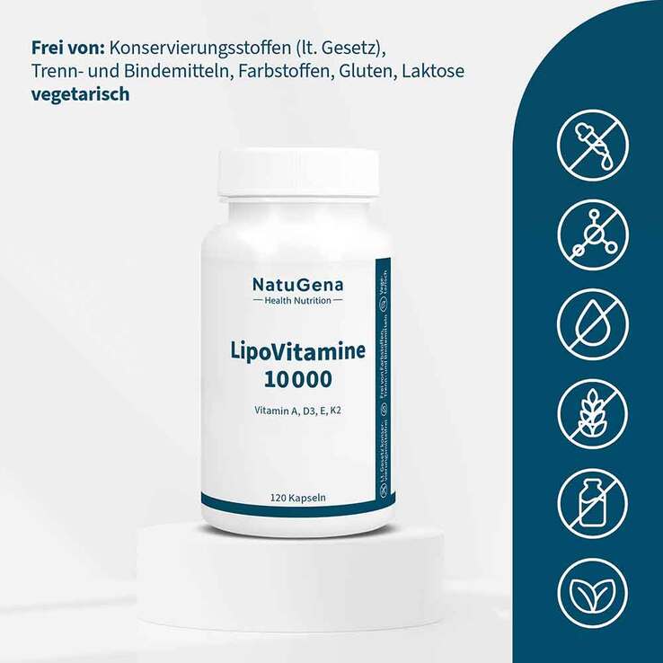 Lipovitamine 10.000 Vitamin A + D3 + E + K2 Kapseln, 120 St