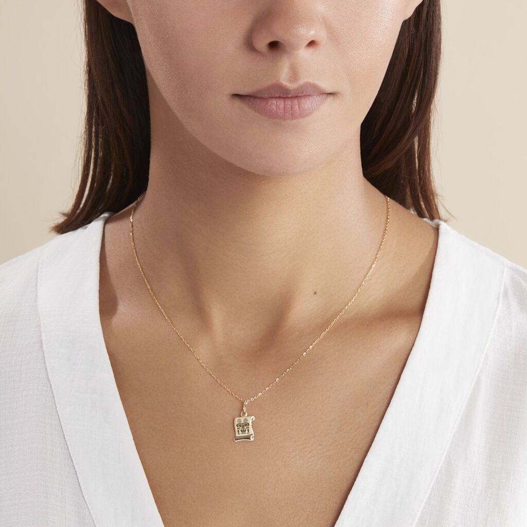 Pendentif Lamie Zodiaque Parchemin Or Jaune