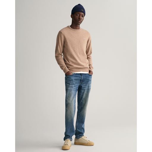 GANT Crewneck Sweater, Sand Melange. 3XL