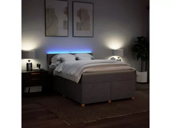 Sommier à lattes de lit avec matelas Taupe 140x190 cm Tissu