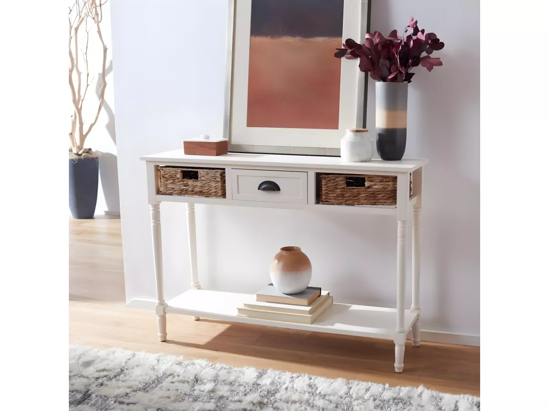 Table d'appoint Déchiré et blanc 34 X 113 X 80.01 cm - Jeane