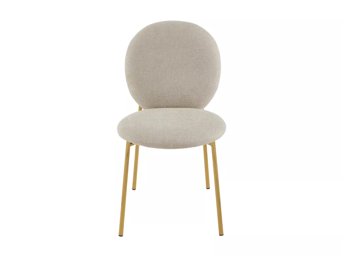 Lot de 6 chaises en tissu et métal doré - Beige - ASTRENA de Pascal Morabito