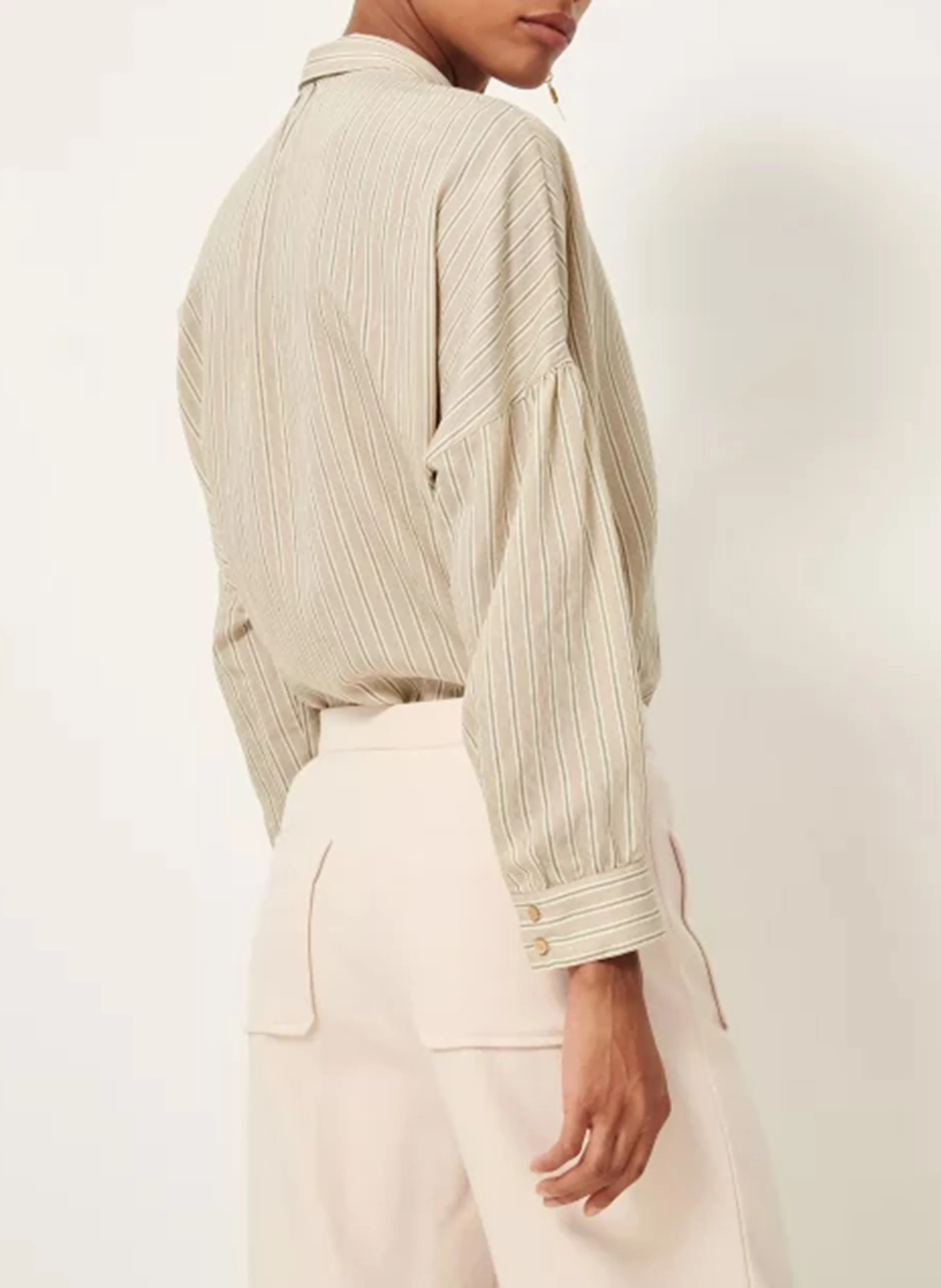 BOTAN - Chemise oversize rayée | Beige