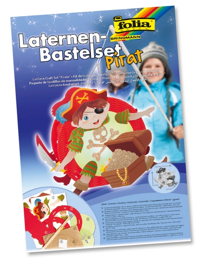Laternen-Bastelset PIRAT 110-teilig in rot