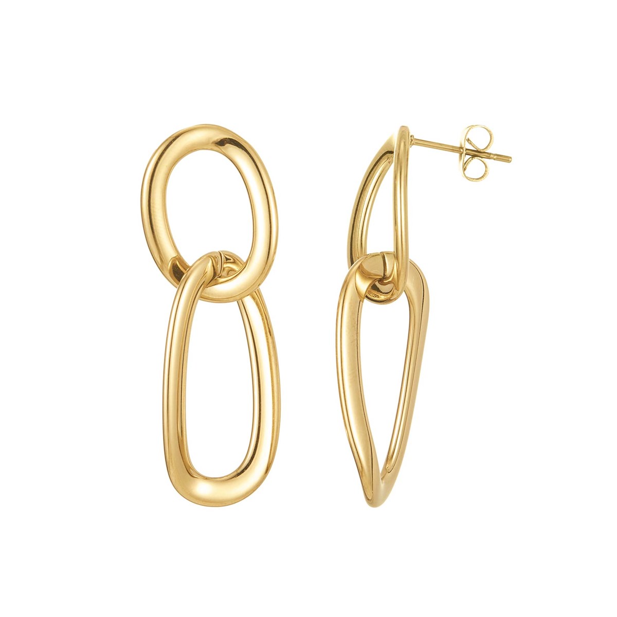 Boucles Maillons acier doré or