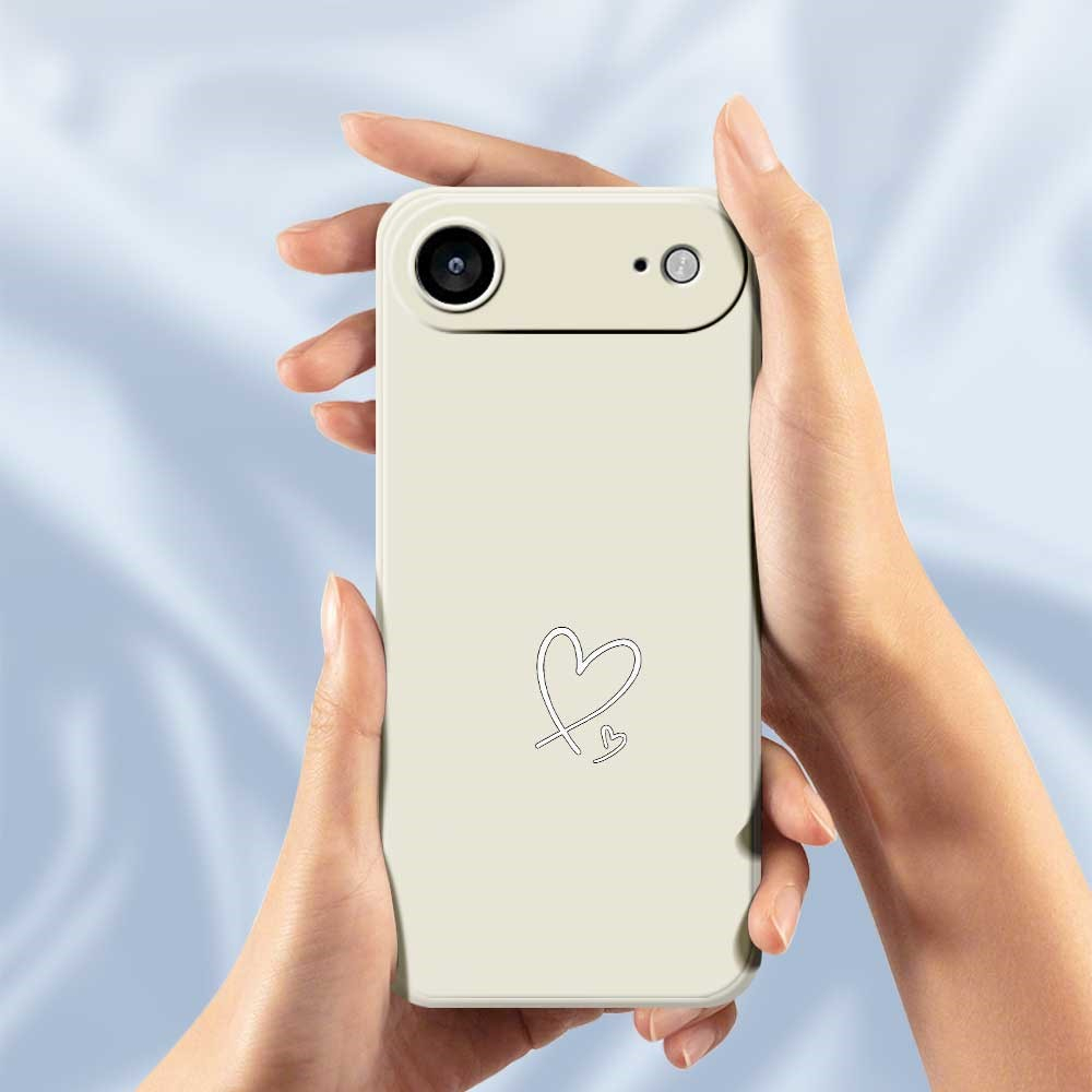 iPhone Air Gummi Case Hülle mit Kameraschutz - Schwarz (Herz)