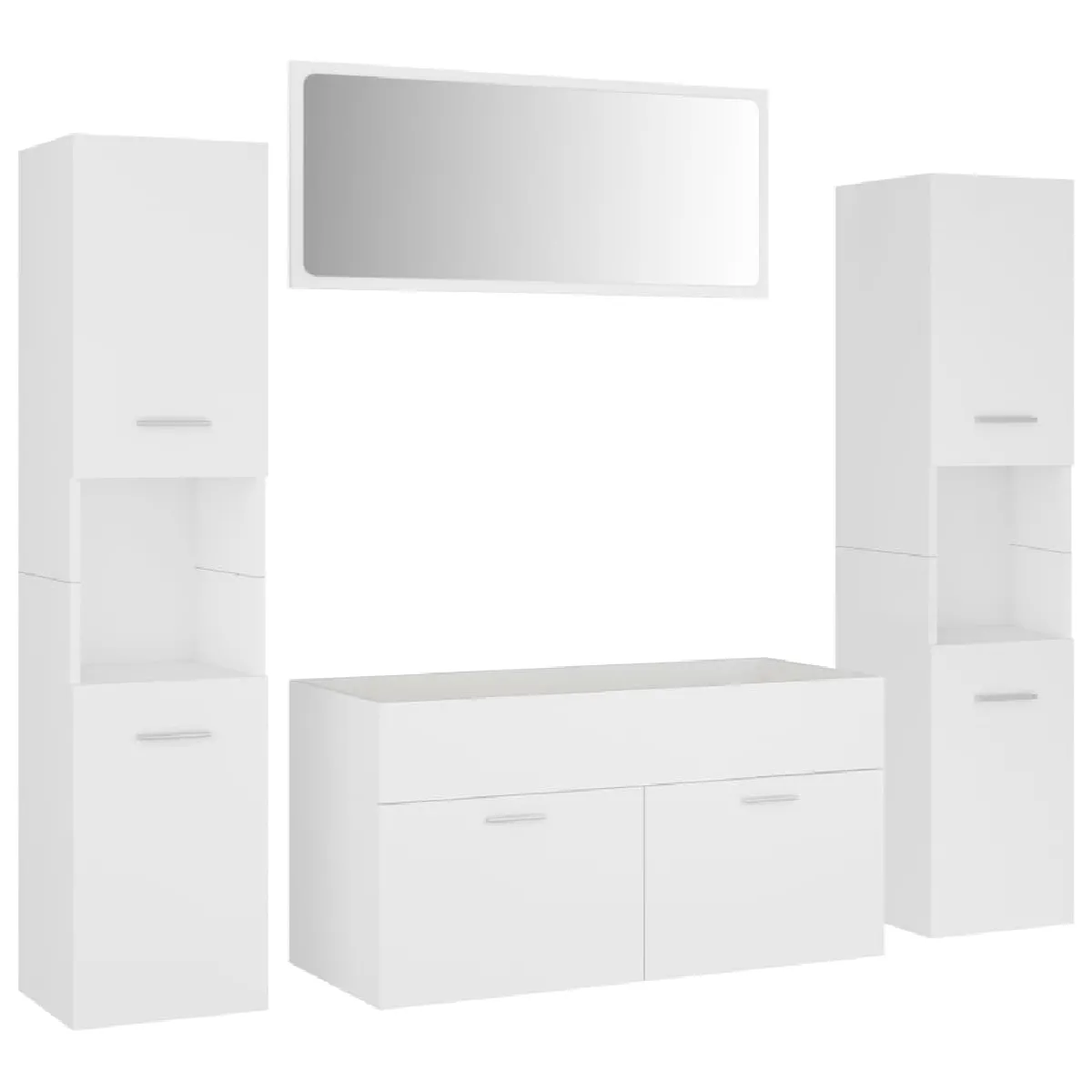 vidaXL Meubles salle de bain blanc bois d'ingénierie