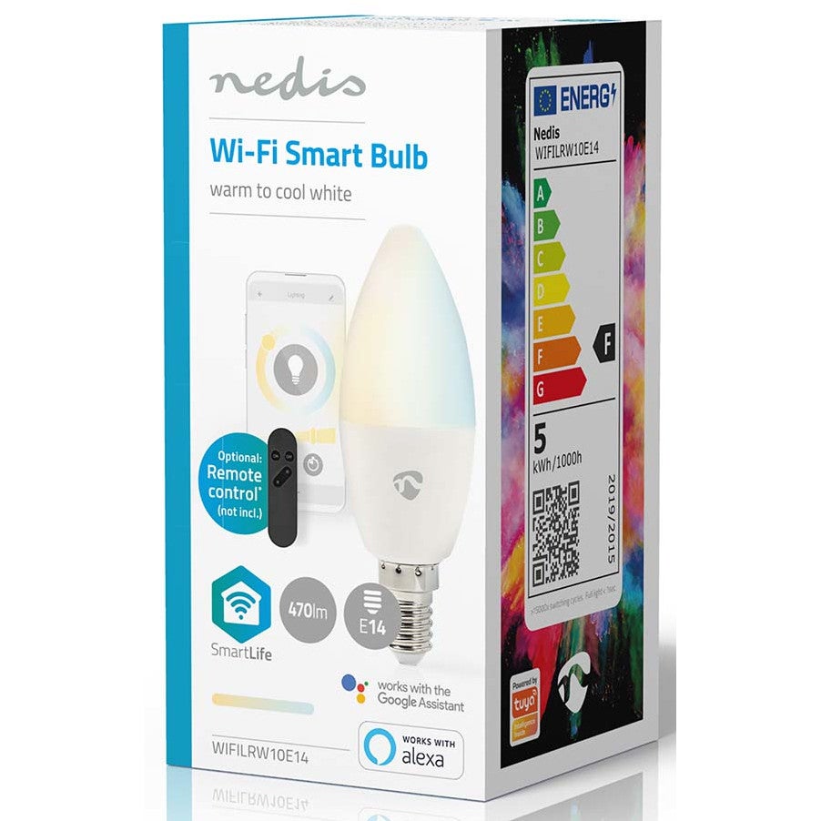 Nedis WIFILRW10E14 Smartlife LED-lamp E14 470 lm 4.9 W warm-cool white