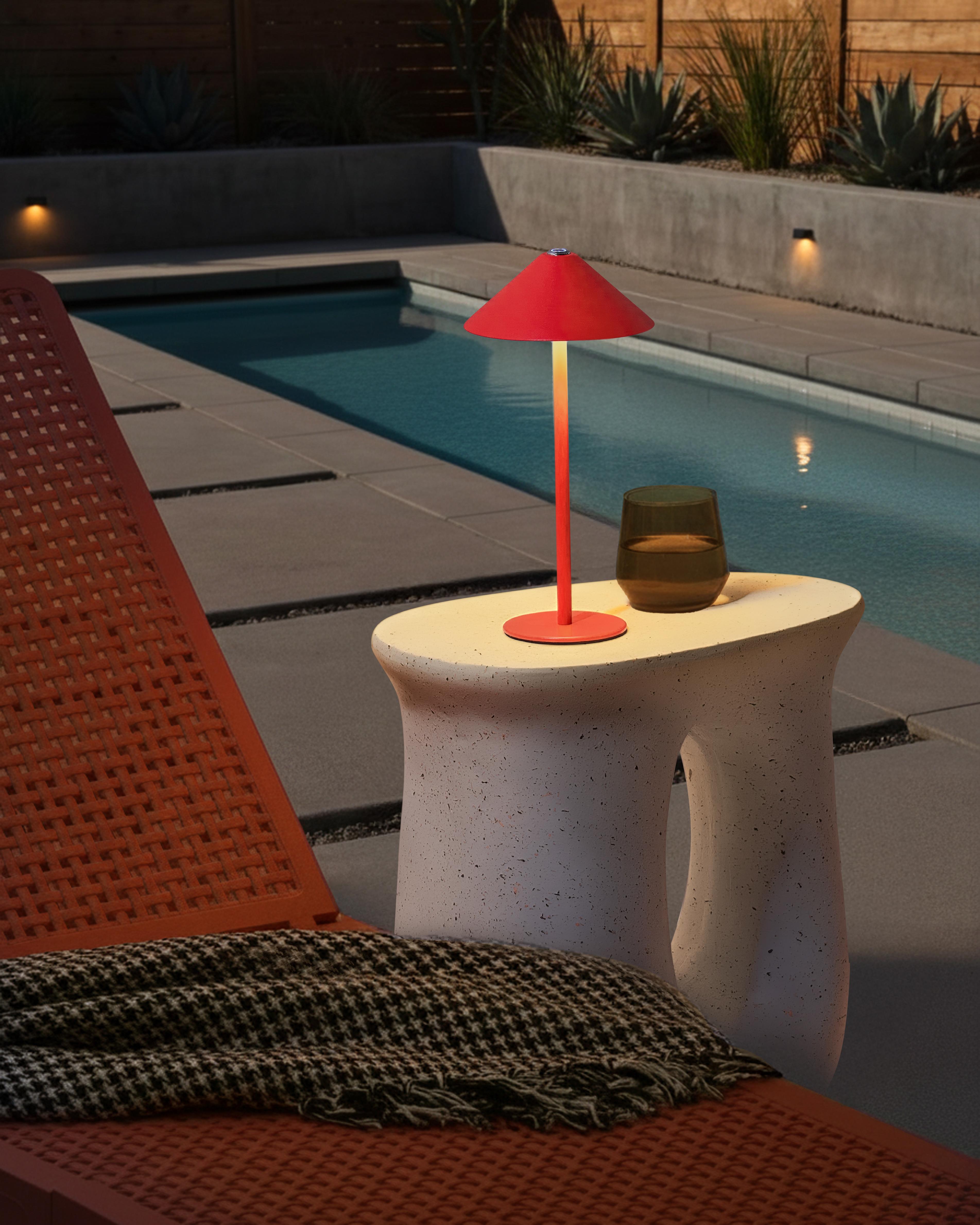 LED draadloze tafellamp MODJO met dimmer Metaal Rood