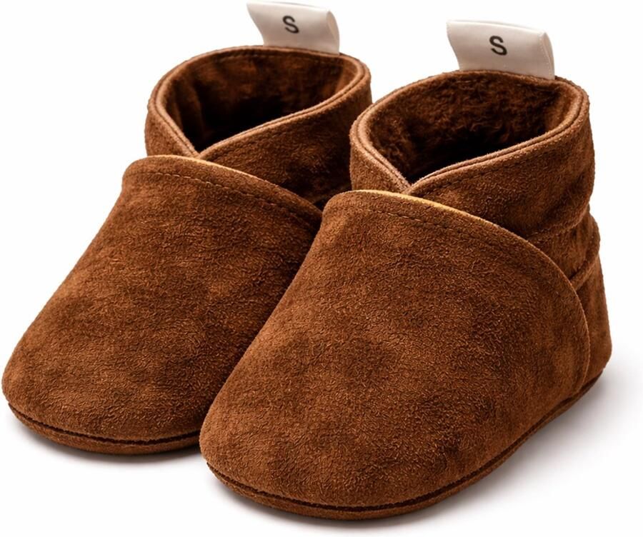 Babysteps suède babyslofjes bruin Suede Effen 20 21
