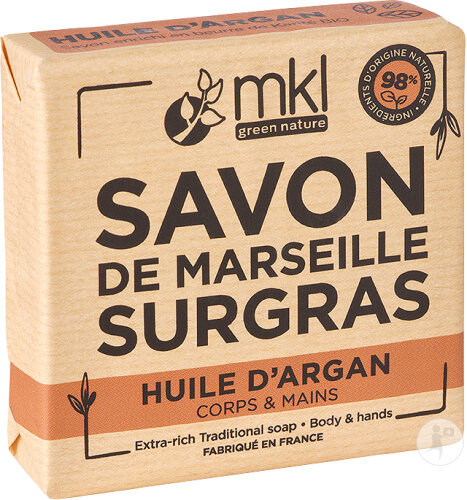 MKL Green Nature Savon De Marseille Solide Surgras Argan Bio 100g