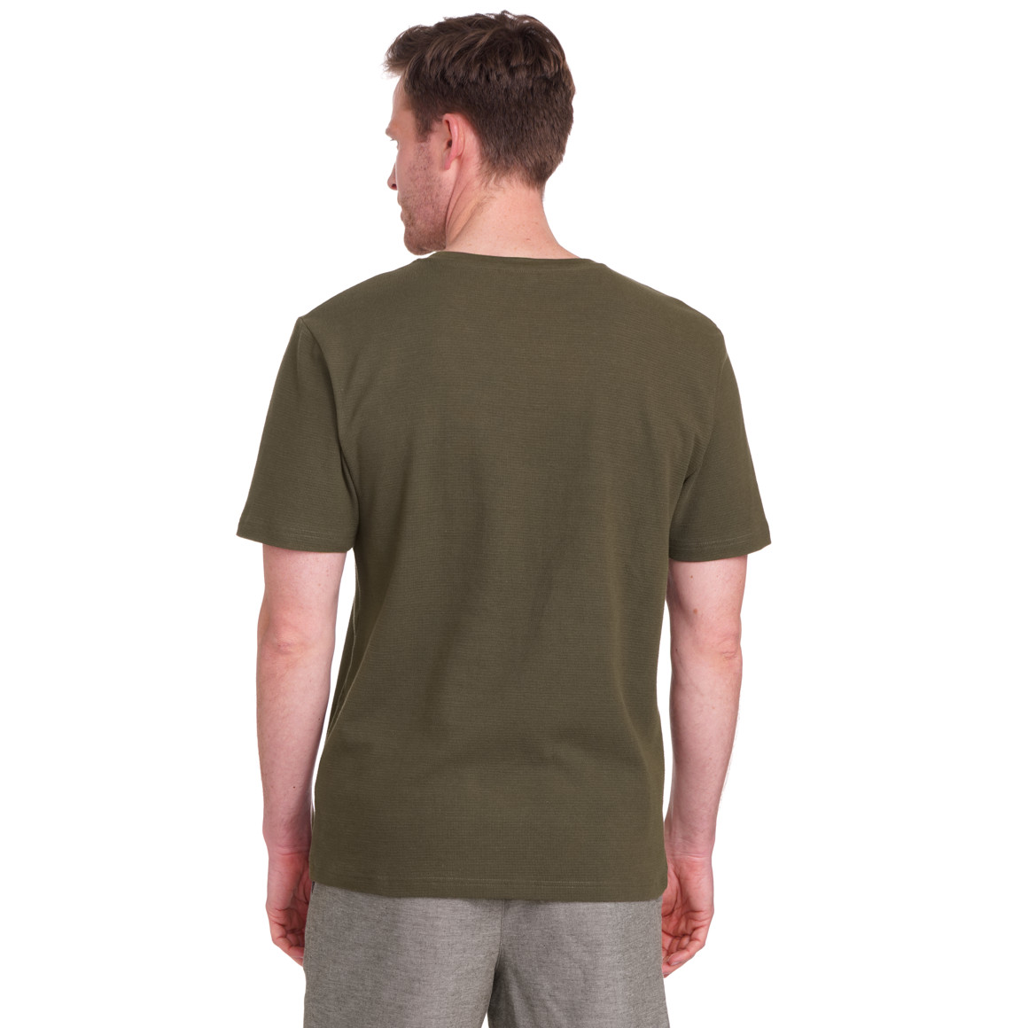 VanVaan Herren T-Shirt aus strukturiertem Material dunkelgrün