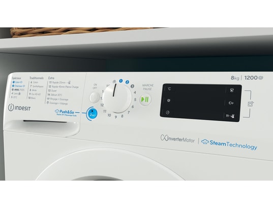 INDESIT - Lave linge Frontal BWE8127XWVFR