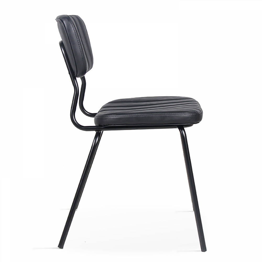 Lot de 2 chaises en textile enduit noir