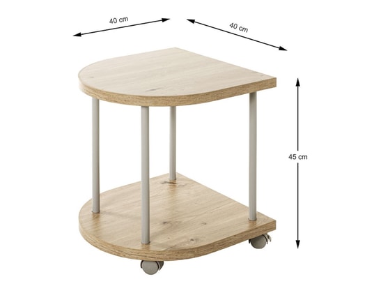 PEGANE - Table de desserte en bois coloris chêne clair et métal color...