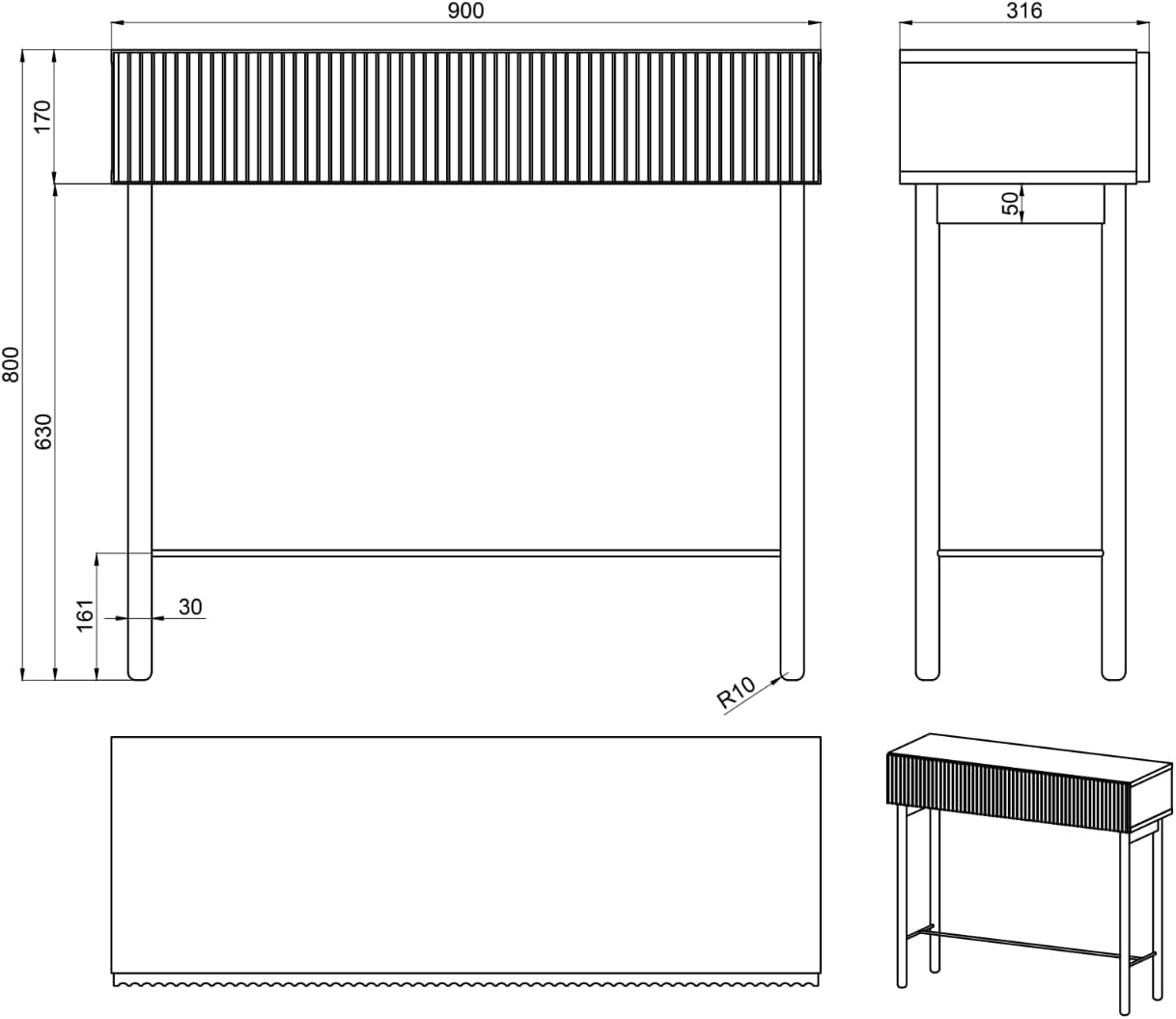 Selsey Konsolentisch Mit Schublade Beistelltisch 90 cm Eingangstisch Konsole Schminktisch Stehend Eiche Geölt Nolie
