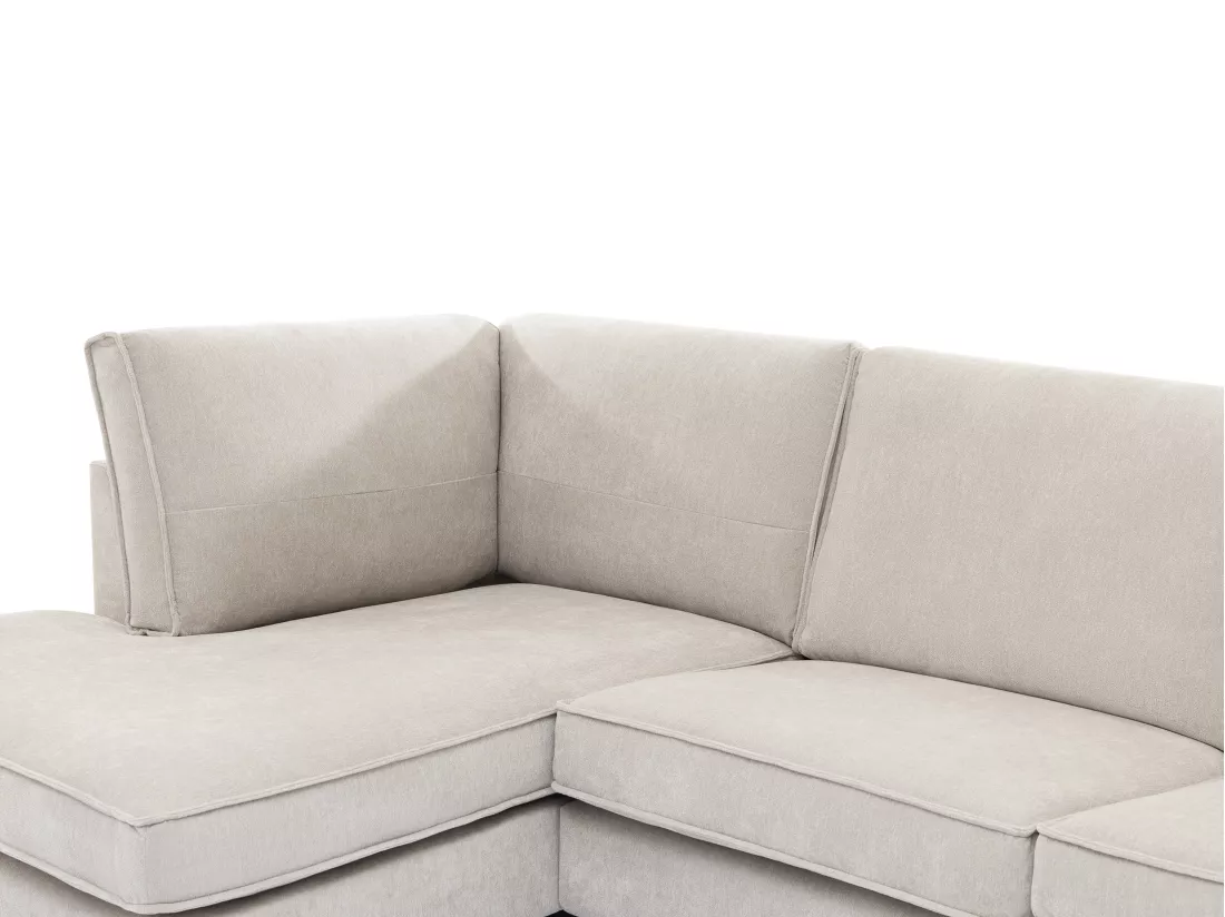 Canapé d'angle gauche en tissu beige APRICALE
