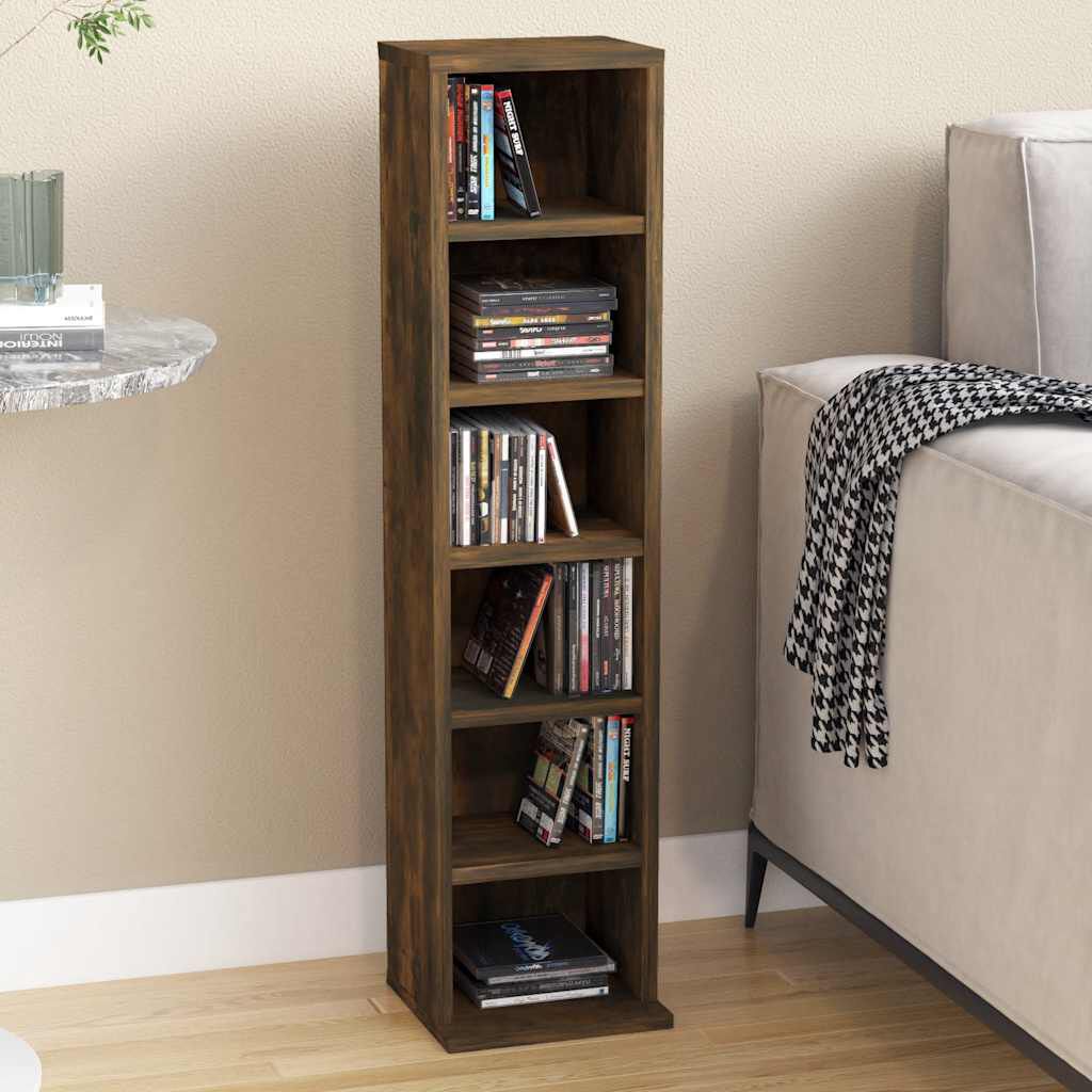 vidaXL CD-kast gerookt eiken 21x20x88 cm
