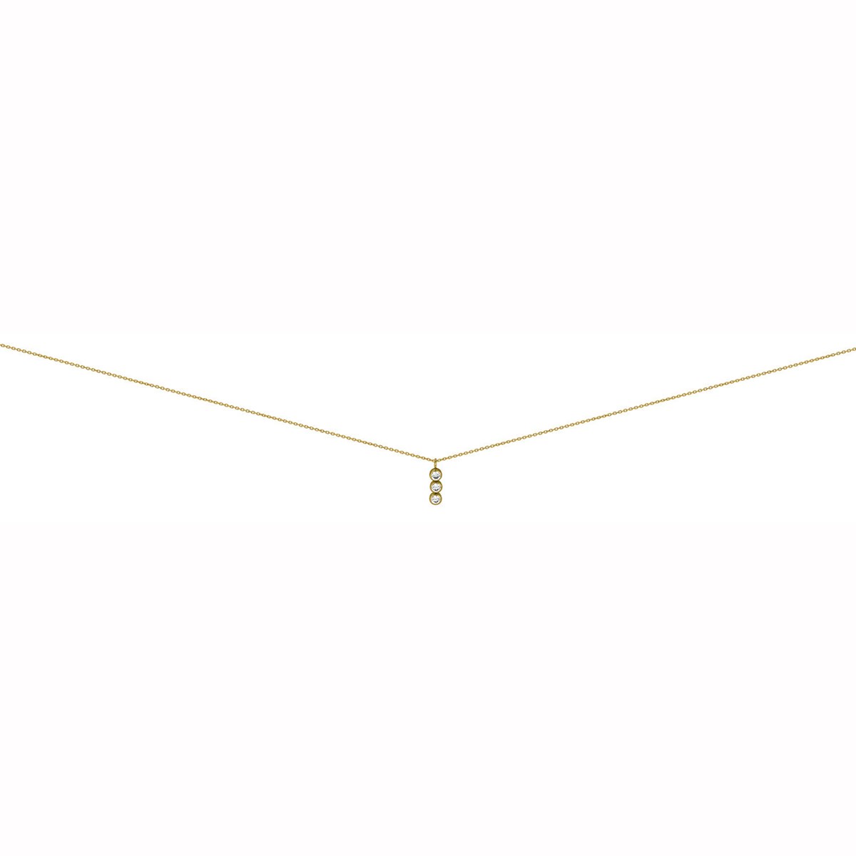 Collier Brillaxis trologie oxydes or jaune 9 carats