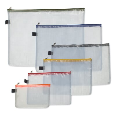Etui Mesh Bag, 6er-Set - Bunt
