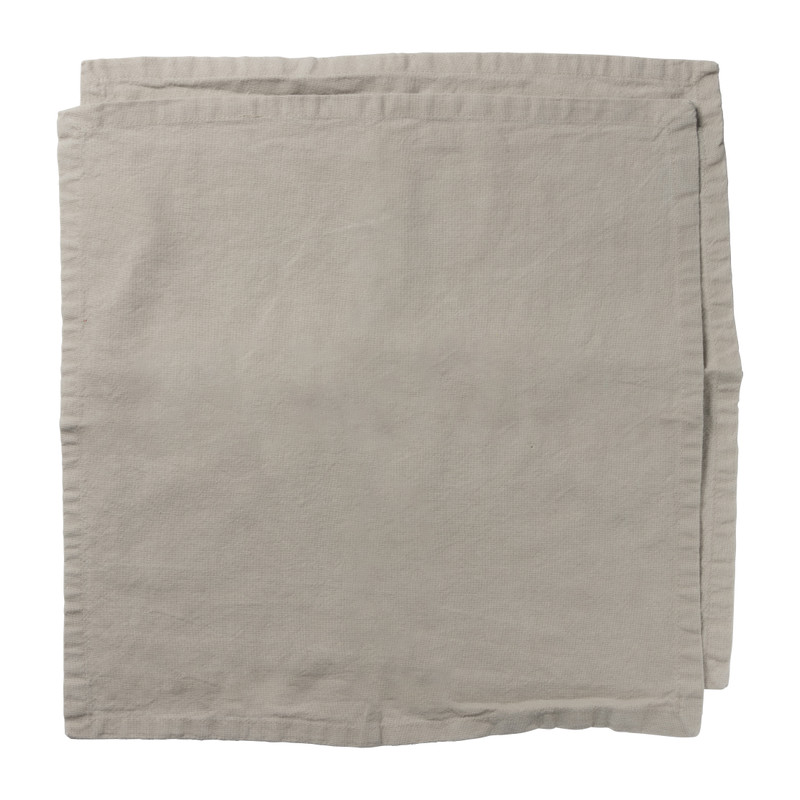 Servet zand - taupe - set van 2 - 40x40 cm