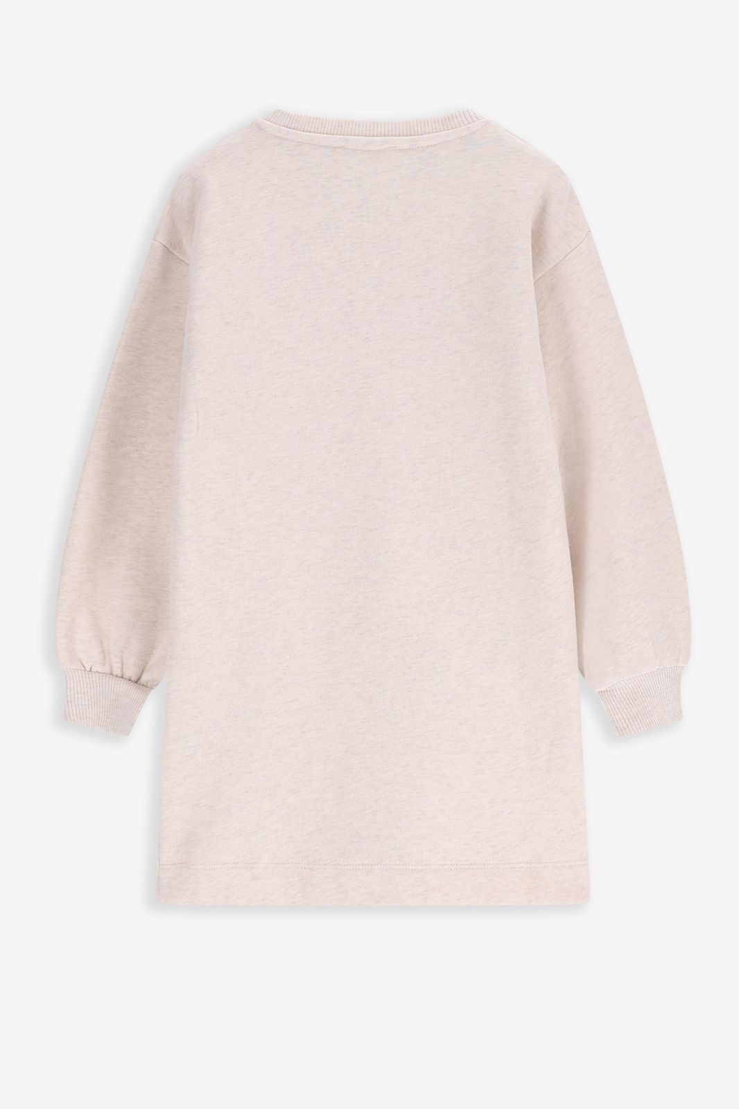 Beige sweatjurk met artwork