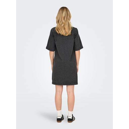 ONLY Belle Denimkjole, Washed Black, XS