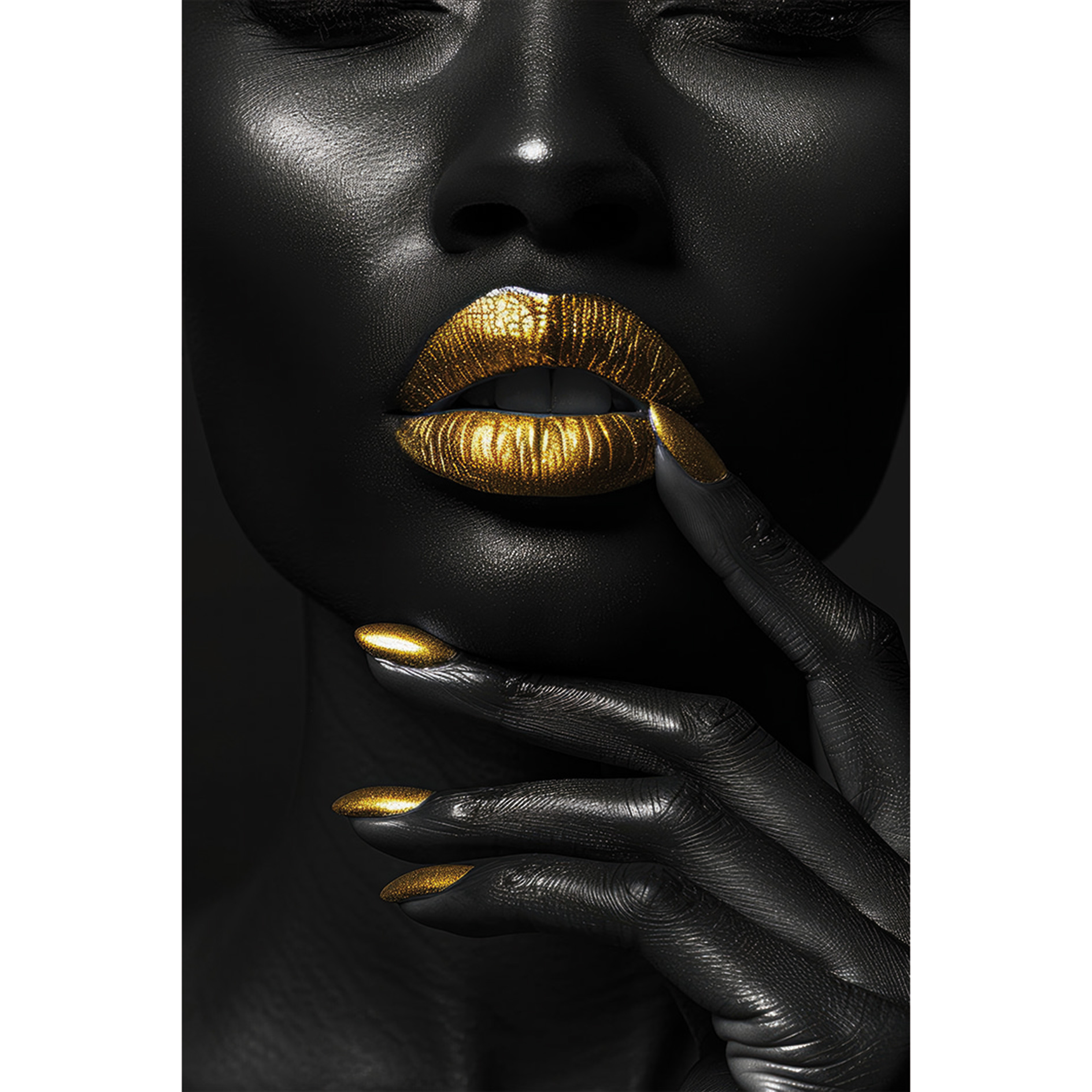 Keilrahmenbild GOLD - schwarz-gold - 60x90 cm