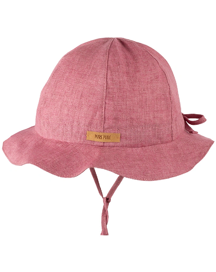 Sonnenhut MINI FLAPPER aus Leinen meliert in cassis