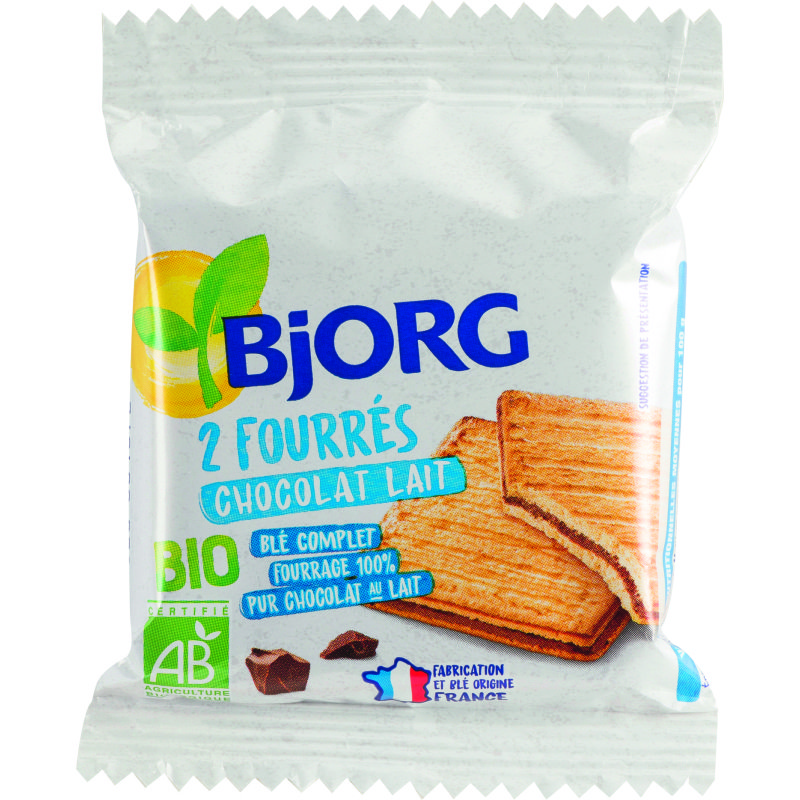 Fourrés chocolat au lait Bio Bjorg x 2 - Étui de 50 g