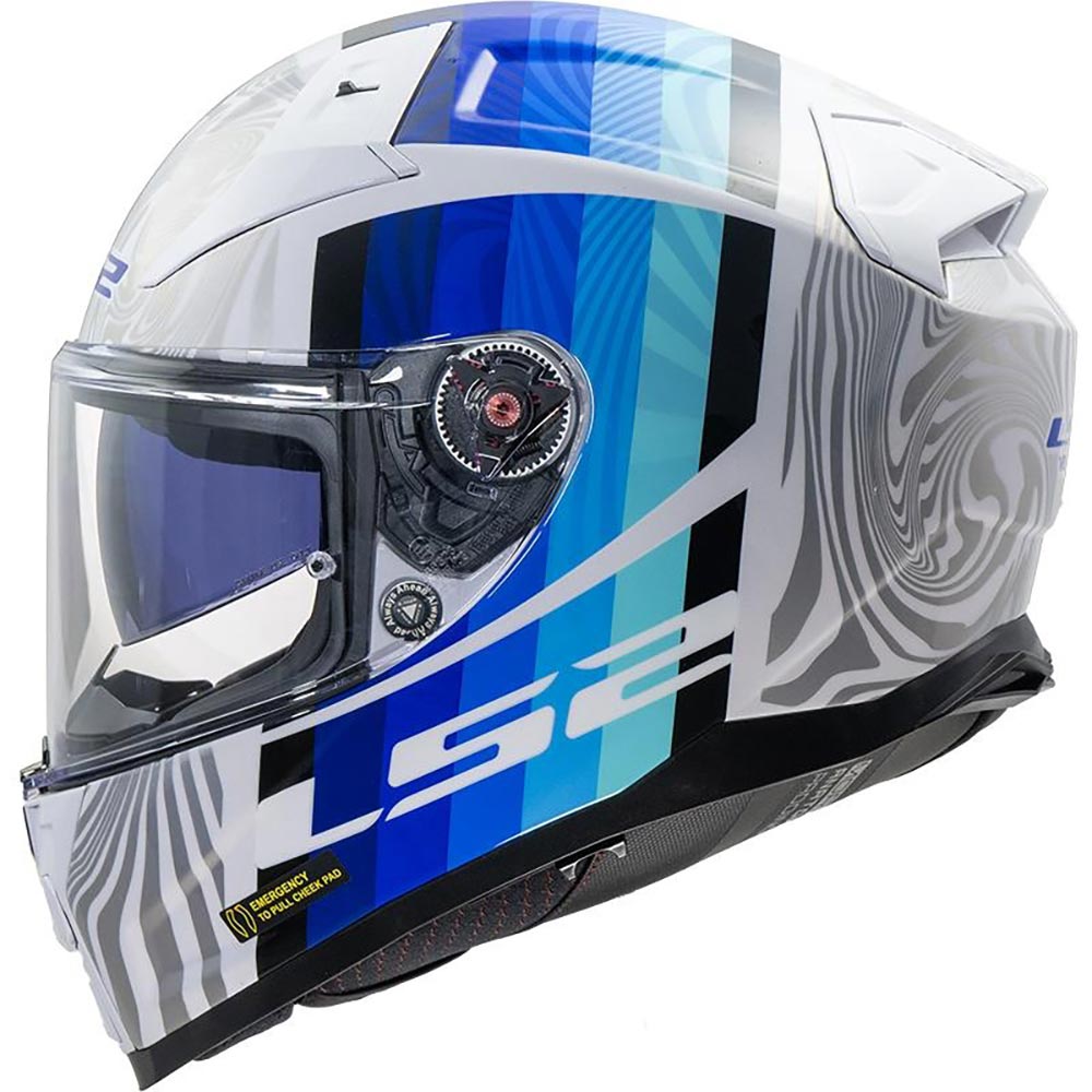 LS2 - Casque FF811 Vector II Freedom Blanc / Bleu / Noir / Argent / Brillant