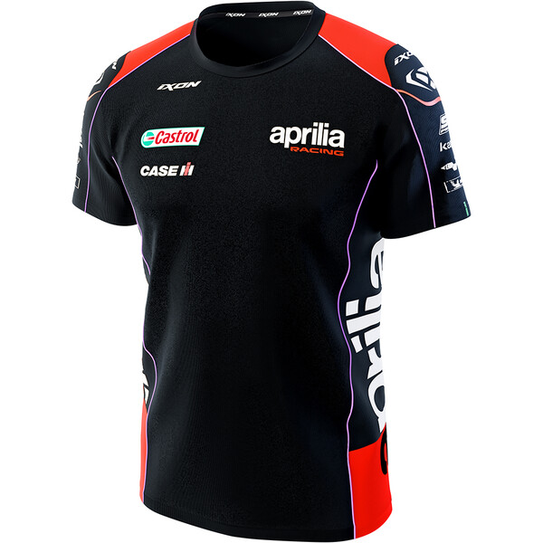 Ixon - T-shirt Aprilia 23 N°1 Noir / Rouge fluo