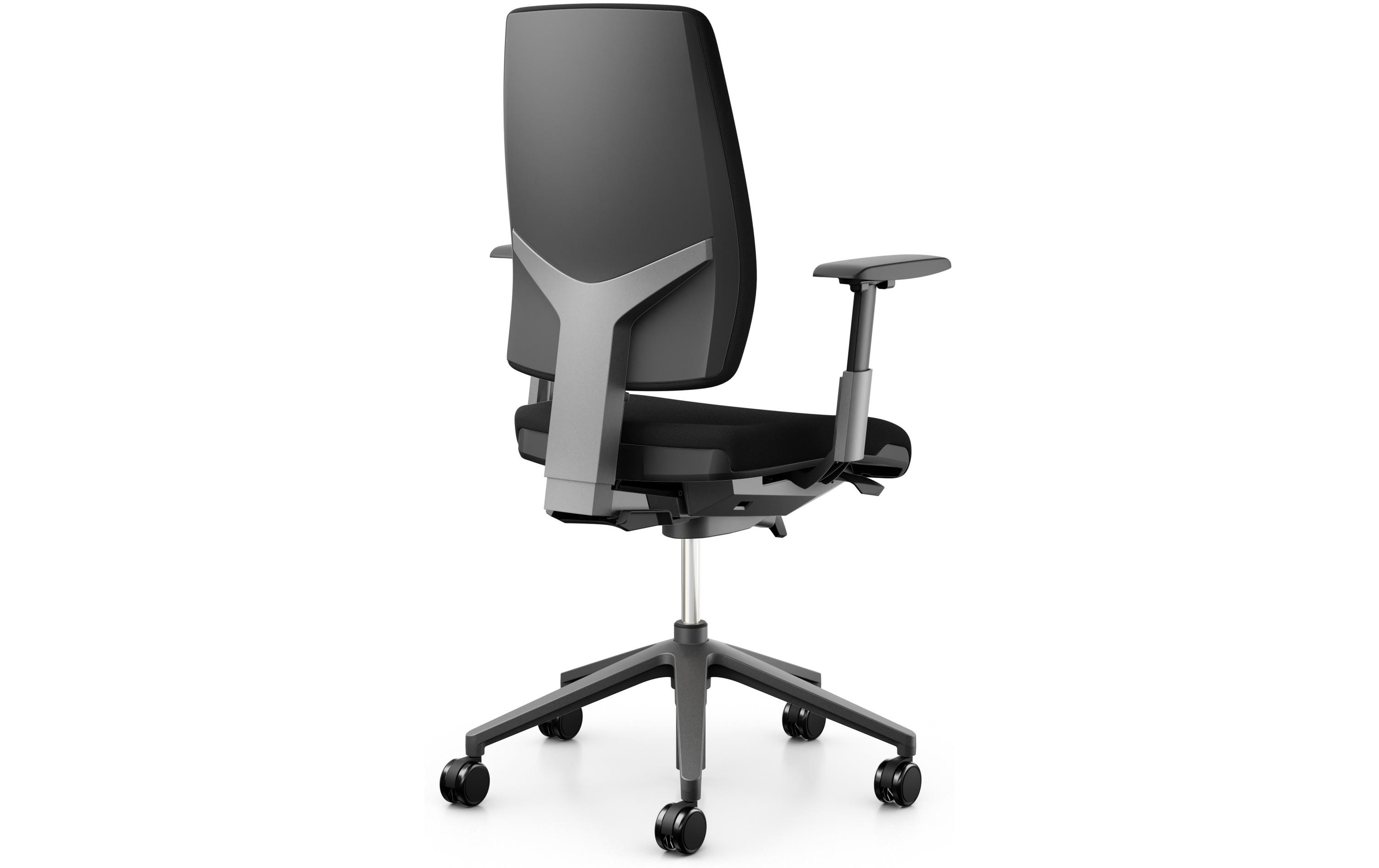 Bürostuhl 68 mit Polsterrücken und Armlehnen, Schwarz<br>Klassischer Arbeitsstuhl ideal für aktives Sitzen