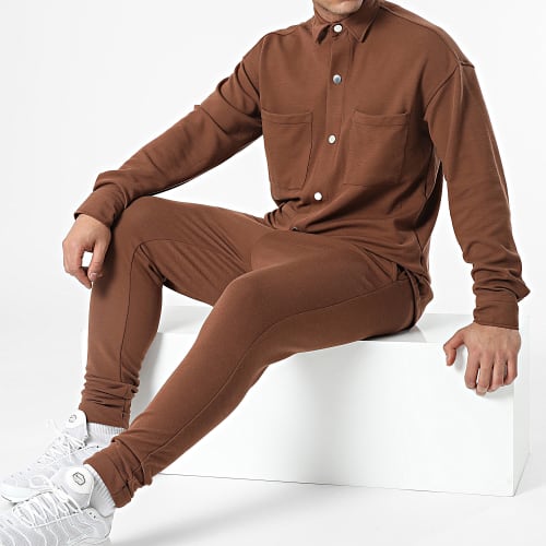 Ensemble Surchemise Et Pantalon Jogging LL610 Marron
