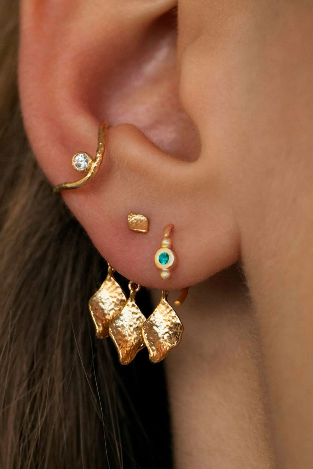 Stine A Three Dancing Ile De L'Amour Behind Ear Earring Goldenen