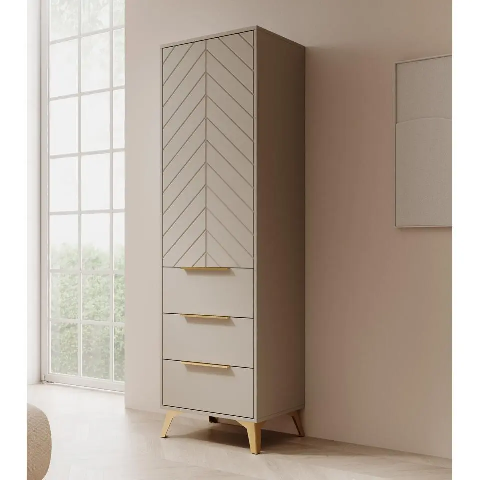 Meubella - Kledingkast Xiano - Beige - 53 cm