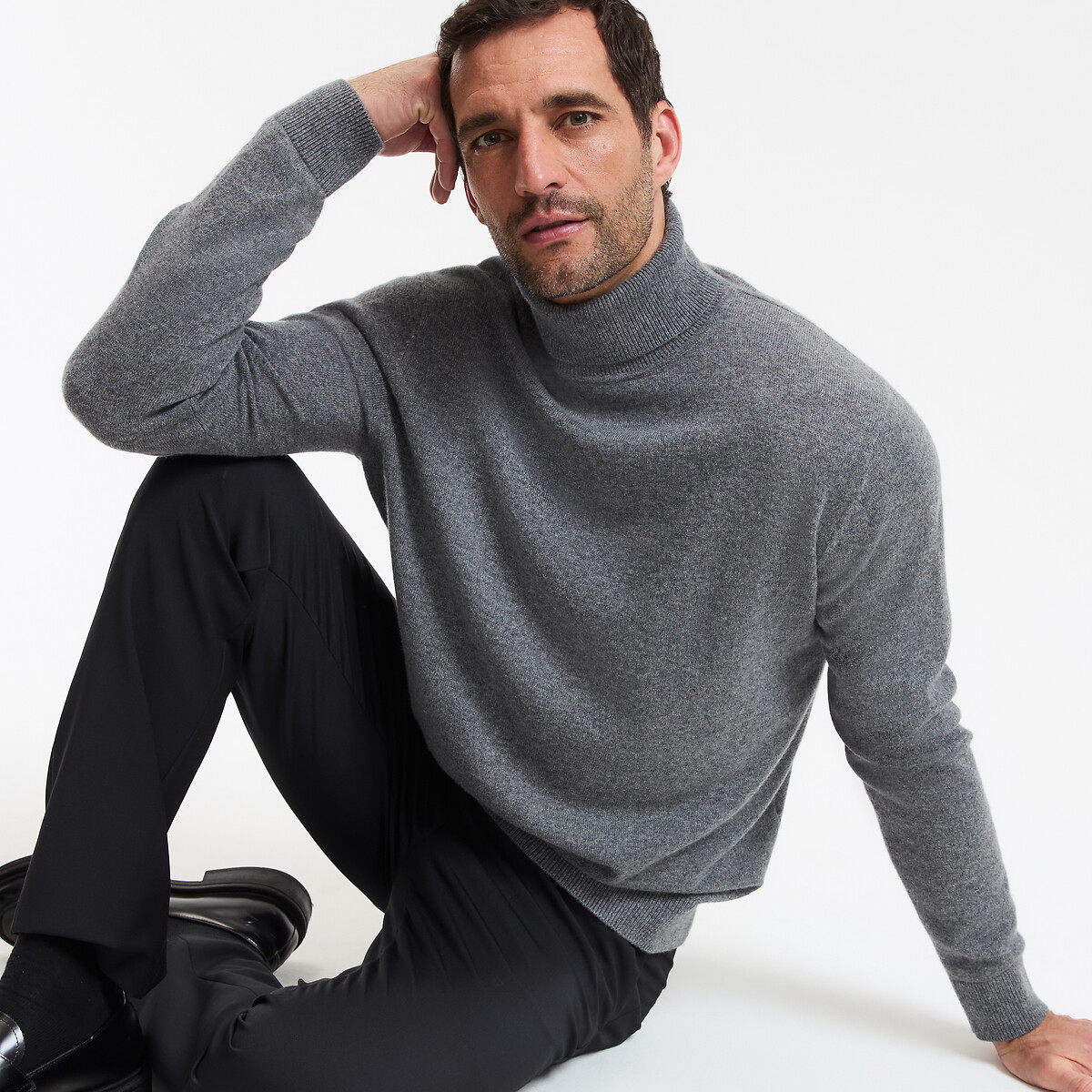 COLEÇÕES LA REDOUTE<br>Suéter de gola alta em cashmere, fabricado na Europa